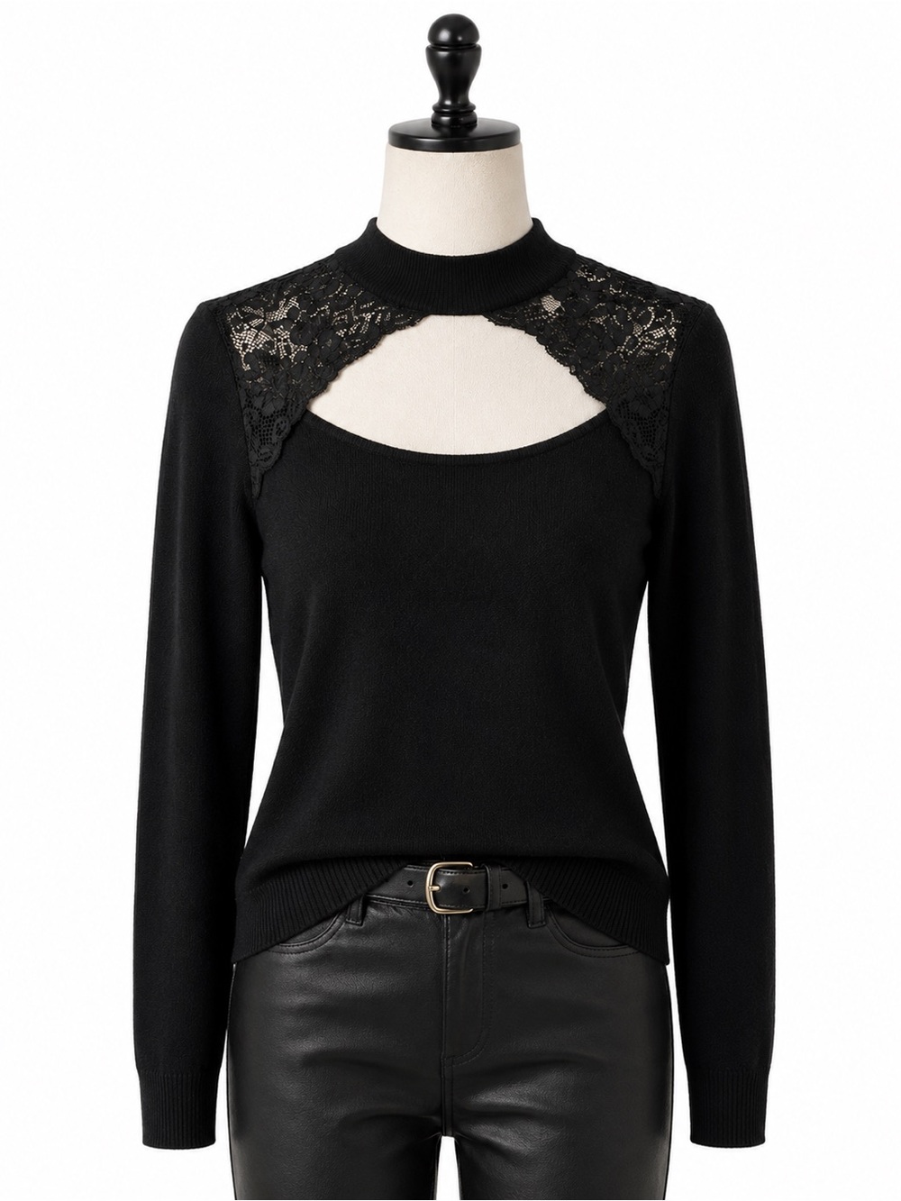 Autumn Cashmere Lace 100% Cashmere Sweater Sz Small Black Luxury